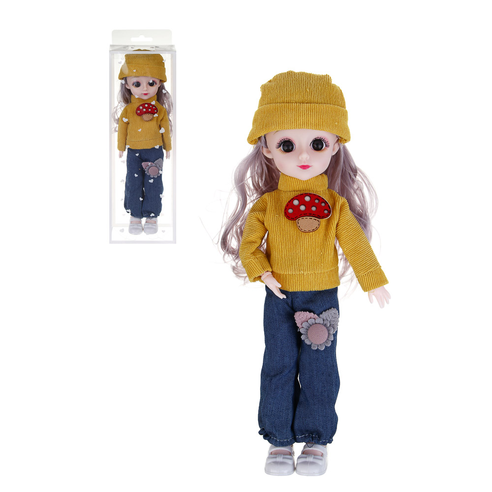 ИГРОЛЕНД Кукла шарнирная, 30 см, в ПВХ боксе, PVC, PP, 6,5х10х30 см,  4 дизайна, арт.№ 436-154