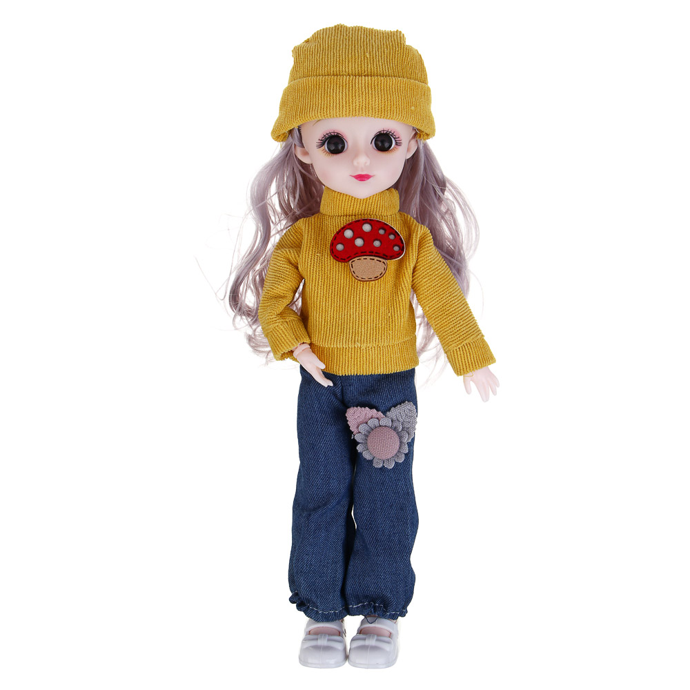 ИГРОЛЕНД Кукла шарнирная, 30 см, в ПВХ боксе, PVC, PP, 6,5х10х30 см,  4 дизайна, арт.№ 436-154