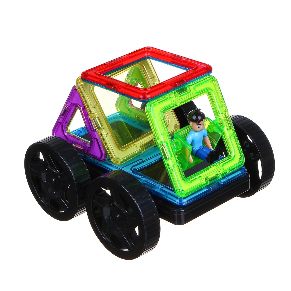 BY Education Конструктор магнитный "Гонки", 8 деталей, PS, ABS, 16,5х14,5х6,5см, арт.№ 859-064