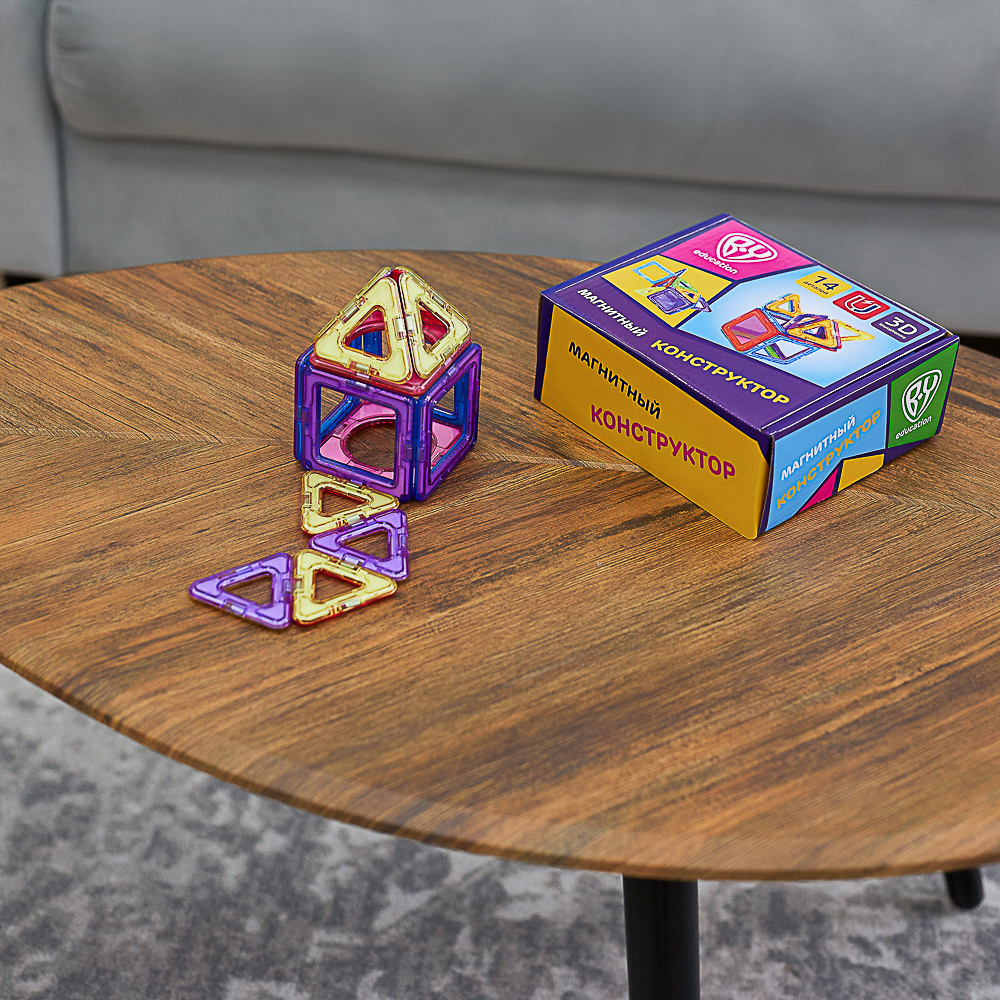 BY Education Конструктор магнитный "Мои первые магниты", 14 деталей, PS ,ABS, 16,5х14,5х6,5см, арт.№ 859-065