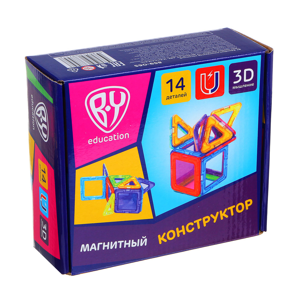 BY Education Конструктор магнитный "Мои первые магниты", 14 деталей, PS ,ABS, 16,5х14,5х6,5см, арт.№ 859-065