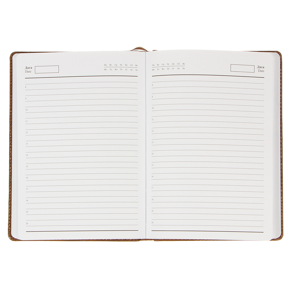 Ежедневник недатир."Кроко" А5, 320стр, тверд.обл.с поролоном, ПУ под кожу крокодила, пакет, 3 цв., арт.№ 572-032