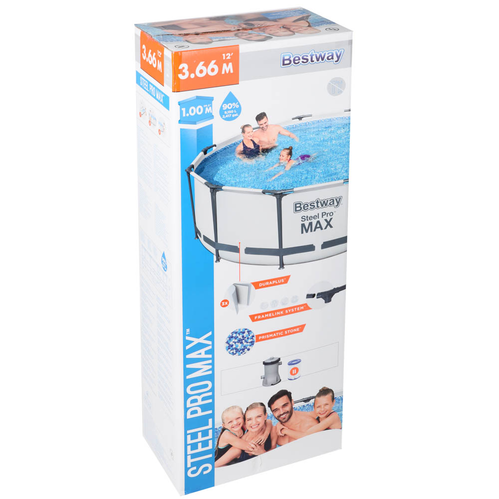 BESTWAY Бассейн каркасный круглый, 366x100см, 9150л, фильтр-насос арт. 58383 в комплекте, 56260, арт.№ 332-011