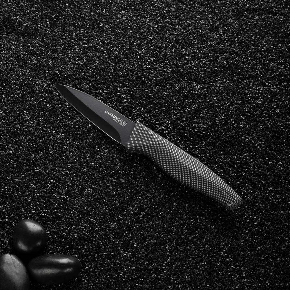 SATOSHI Карбон Нож кухонный овощной 9см, нерж.сталь с антиналипающим покрытием, арт.№ 803-070