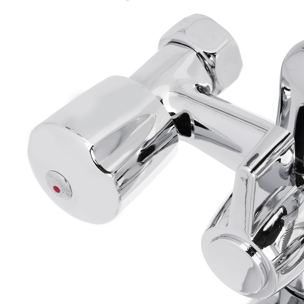 Смеситель для ванны с длинным изливом 30см, с душ набором, керам. кран-букса 1/2, цинк, арт.№ 566-382