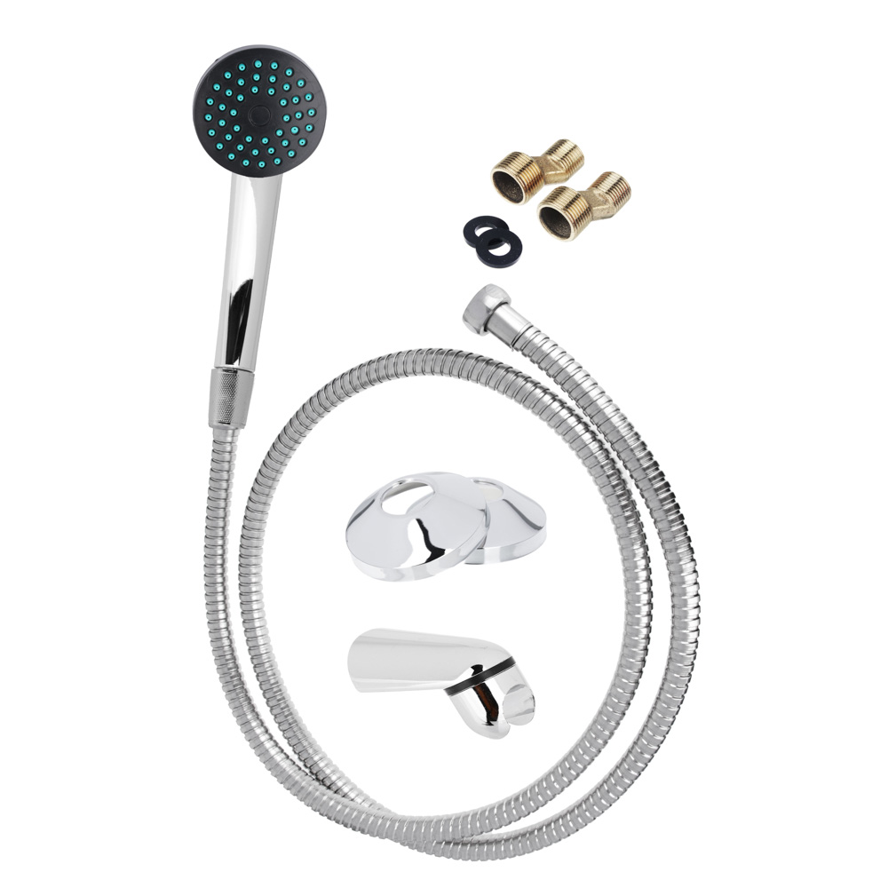 Смеситель для ванны с длинным изливом 30см, с душ набором, керам. кран-букса 1/2, цинк, арт.№ 566-382