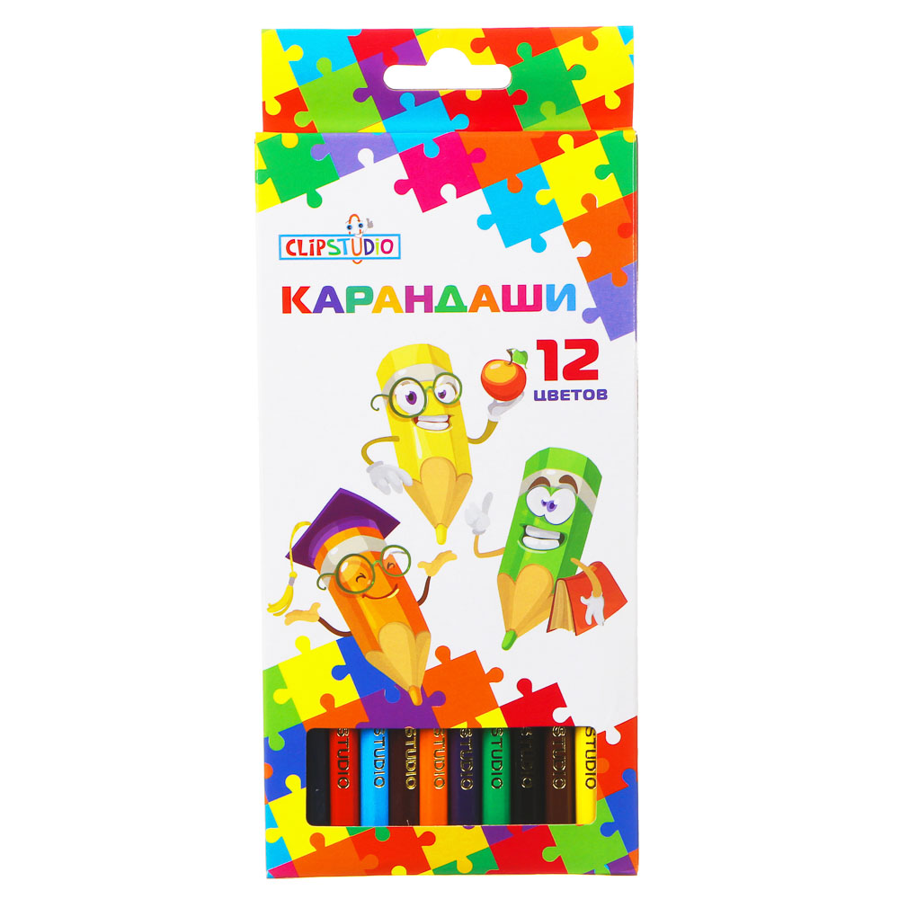 Карандаши ClipStudio 12 цветов шестигранные, арт.№ 228-002