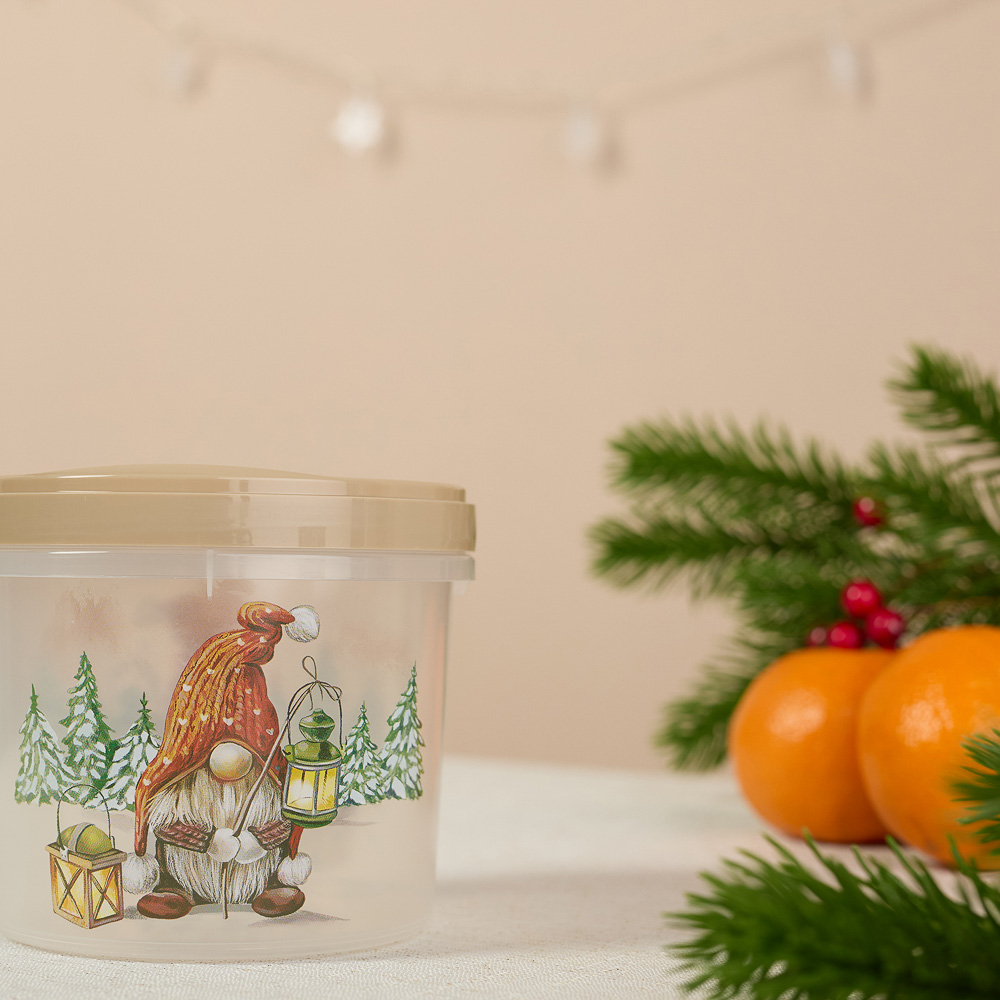 Шишки, Гном Банка с завинчивающейся крышкой 0,7л, пластик, 2 дизайна, арт.№ 861-466