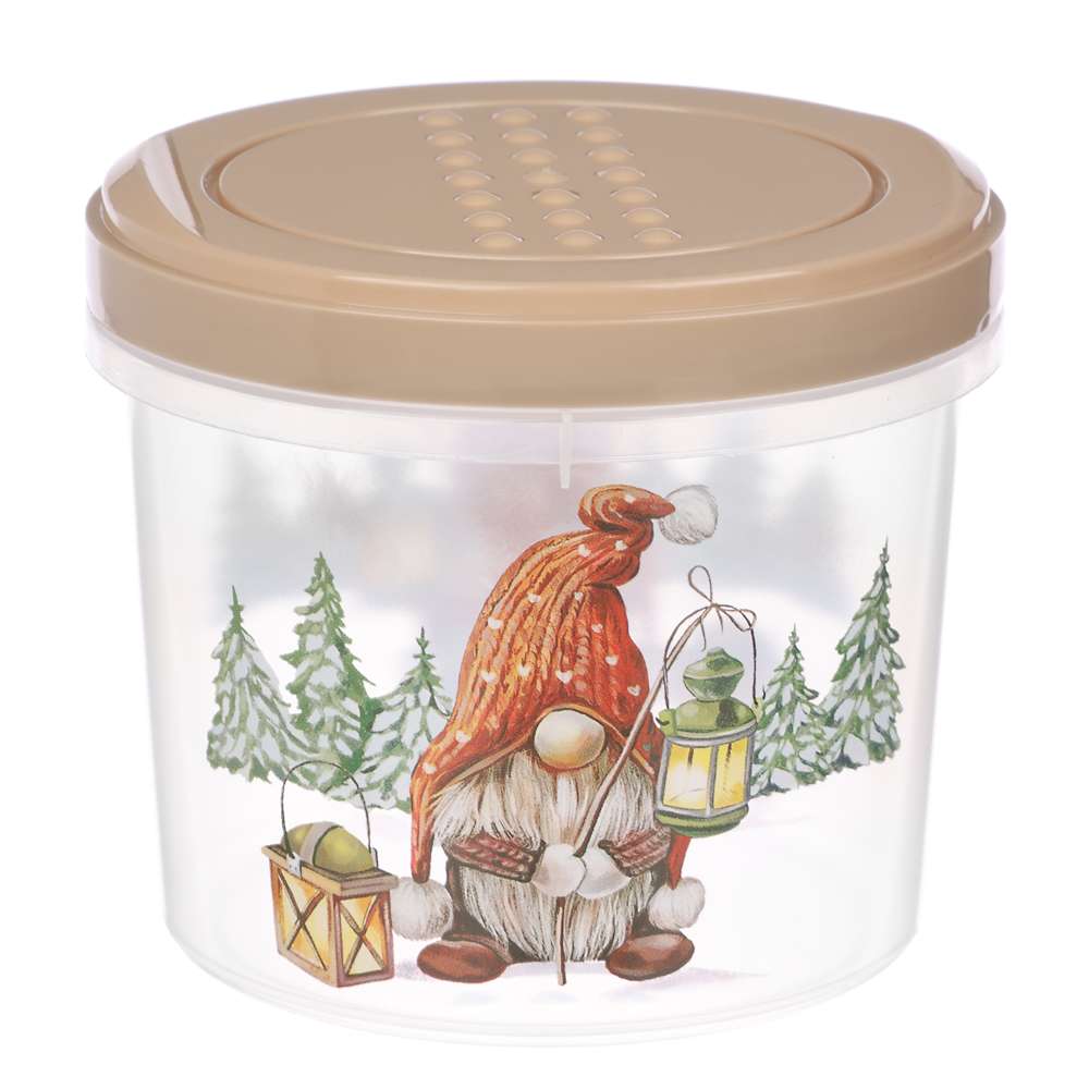 Шишки, Гном Банка с завинчивающейся крышкой 0,7л, пластик, 2 дизайна, арт.№ 861-466