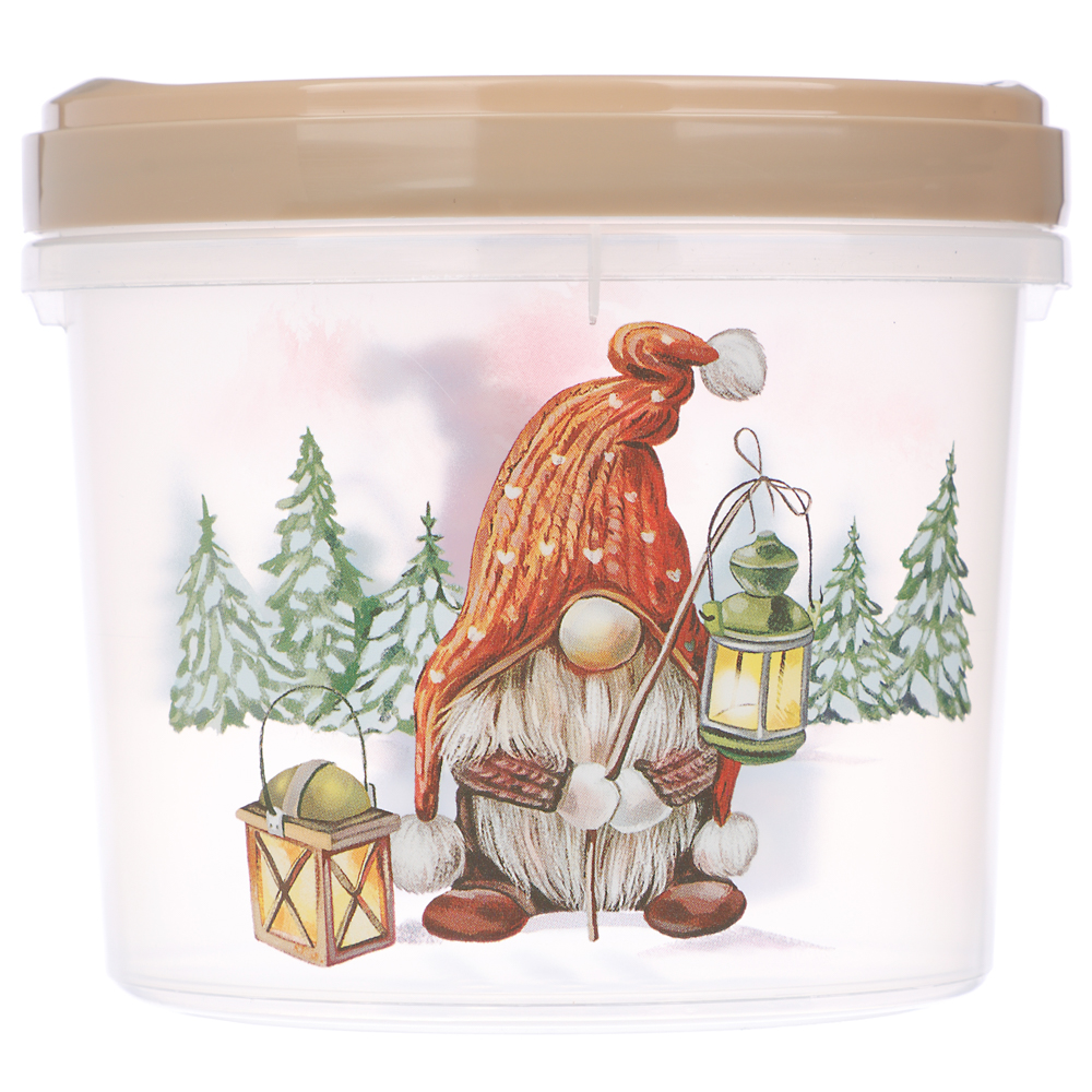 Шишки, Гном Банка с завинчивающейся крышкой 0,7л, пластик, 2 дизайна, арт.№ 861-466