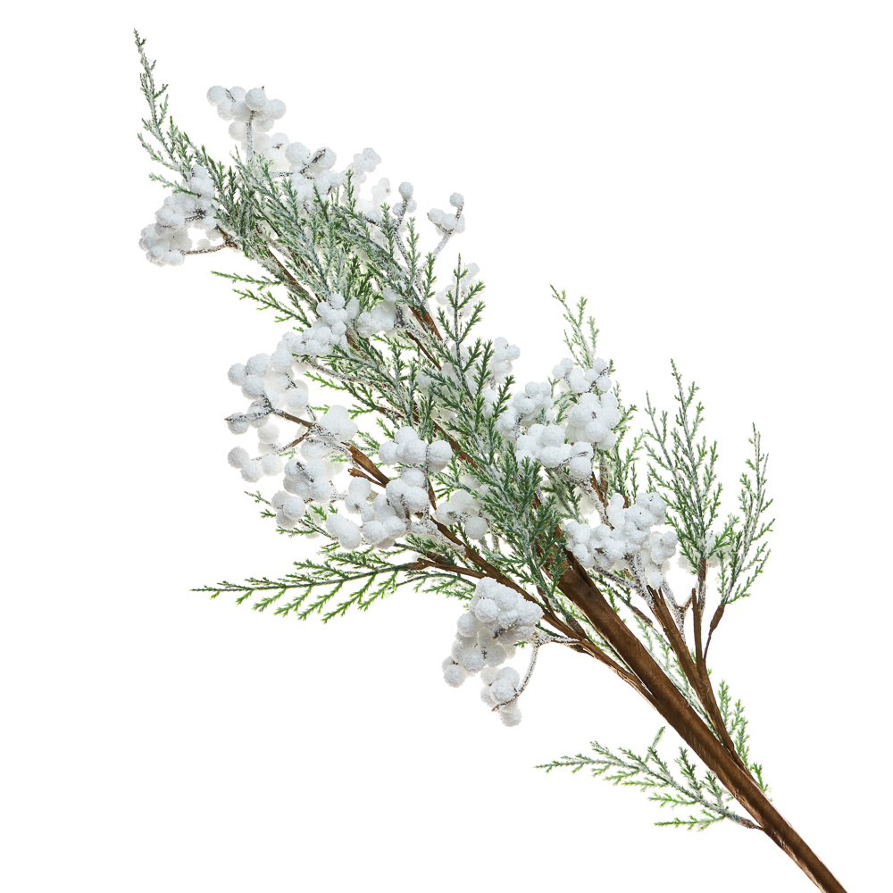 BY COLLECTION White Line Новогоднее украшение ветка 100см, арт.№ 488-117