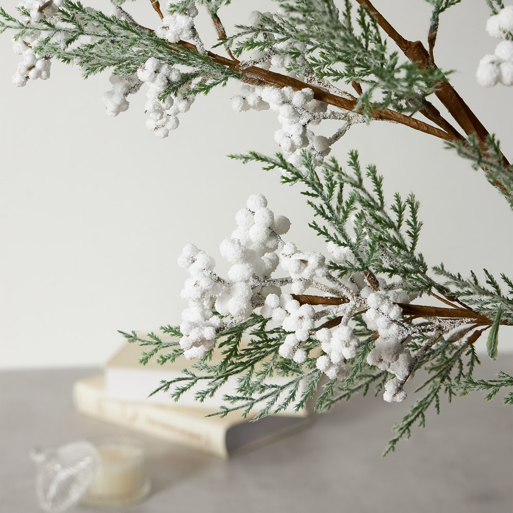 BY COLLECTION White Line Новогоднее украшение ветка 100см, арт.№ 488-117