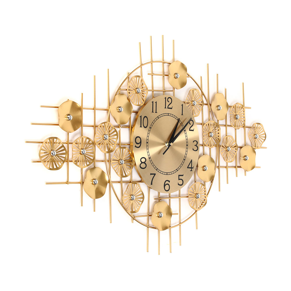 LADECOR CHRONO Часы настенные с золотым декором, d22 см, 79x49см, металл, арт.№ 581-952