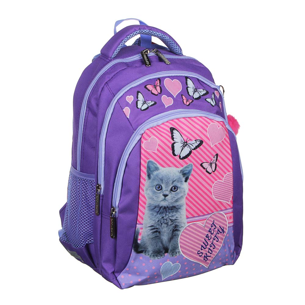 Свит Китти Рюкзак детский, 40х27х20см, 3 отд, 2 карм, спинка с эргон.элементами, уплотн.лямки, ПЭ, арт.№ 254-409