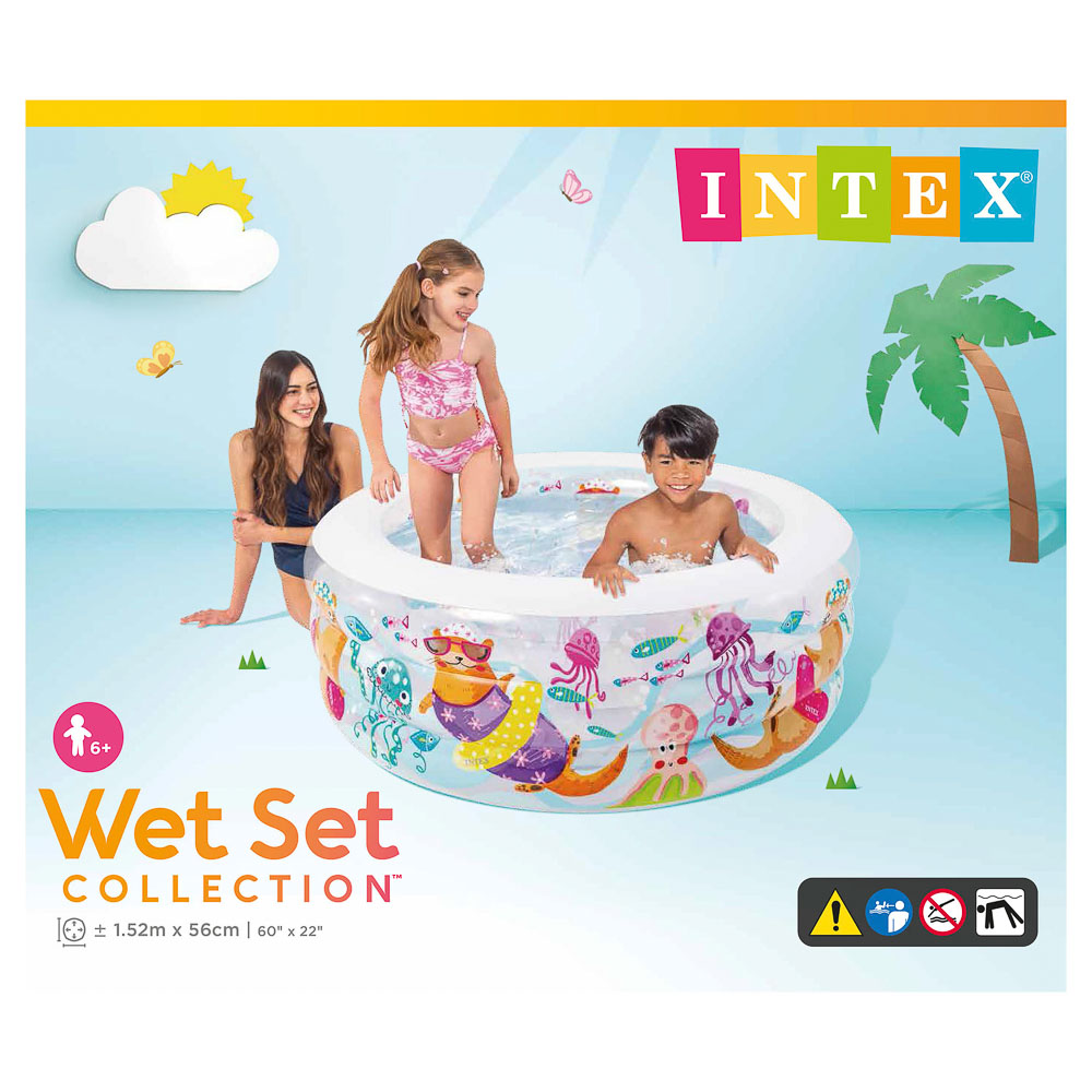 INTEX Бассейн детский Аквариум, надувное дно, от 6 лет 152*56см 58480NP, арт.№ 359-309