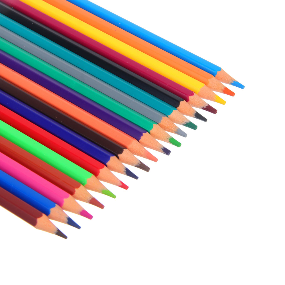 Карандаши пластиковые шестигранные, 18 цв., "Минисо Стайл", заточенные, цветная коробка, арт.№ 524-328
