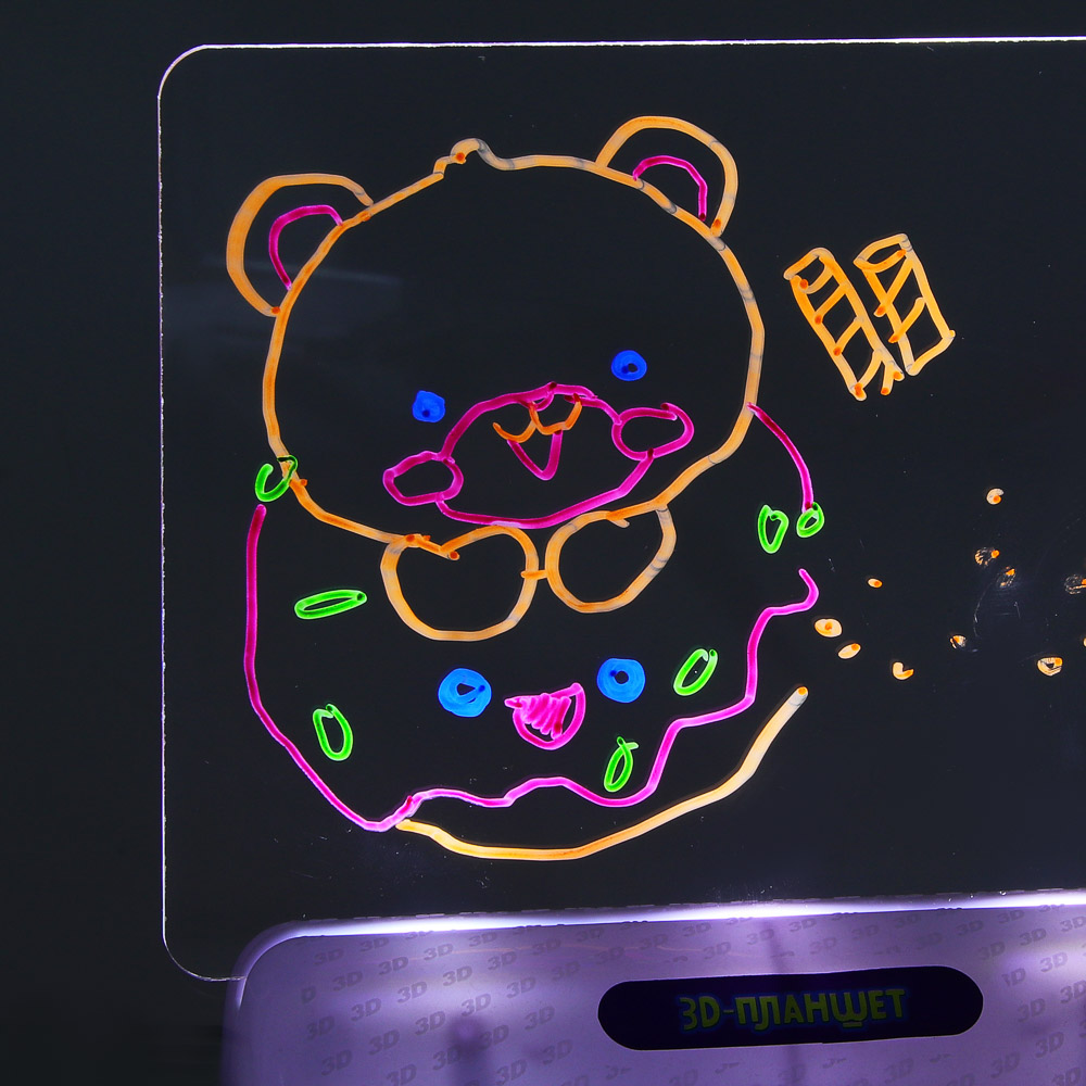 ИГРОЛЕНД 3D-планшет для рисования с подсветкой, пластик, бумага, арт.№ 280-037