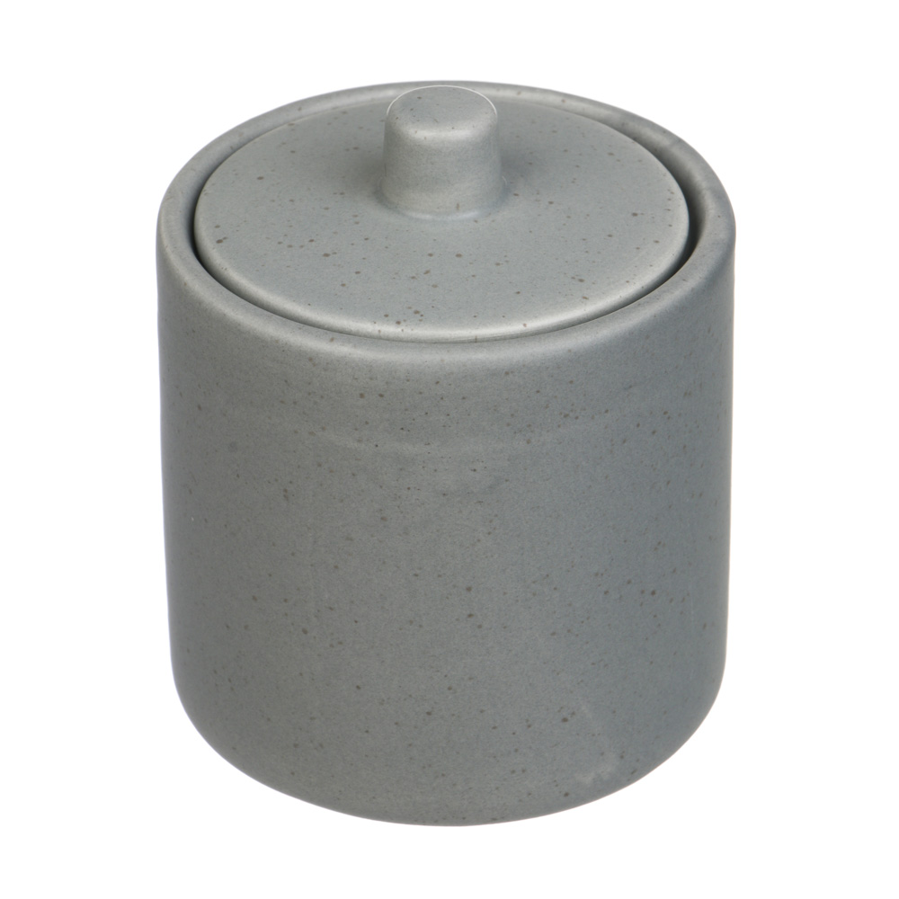 Ёмкость для ватных дисков с крышкой тм VETTA Сиена, доломит, серый, 9x9x10,5см, арт.№ 463-567