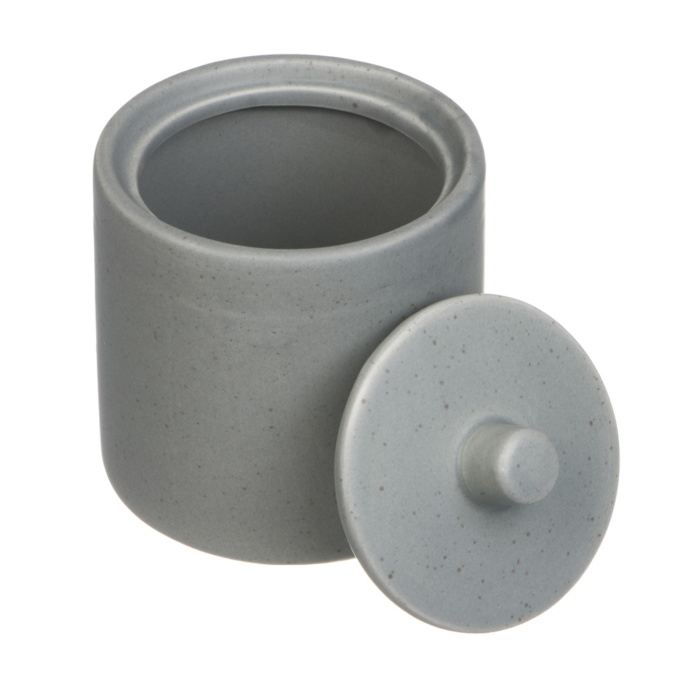 Ёмкость для ватных дисков с крышкой тм VETTA Сиена, доломит, серый, 9x9x10,5см, арт.№ 463-567