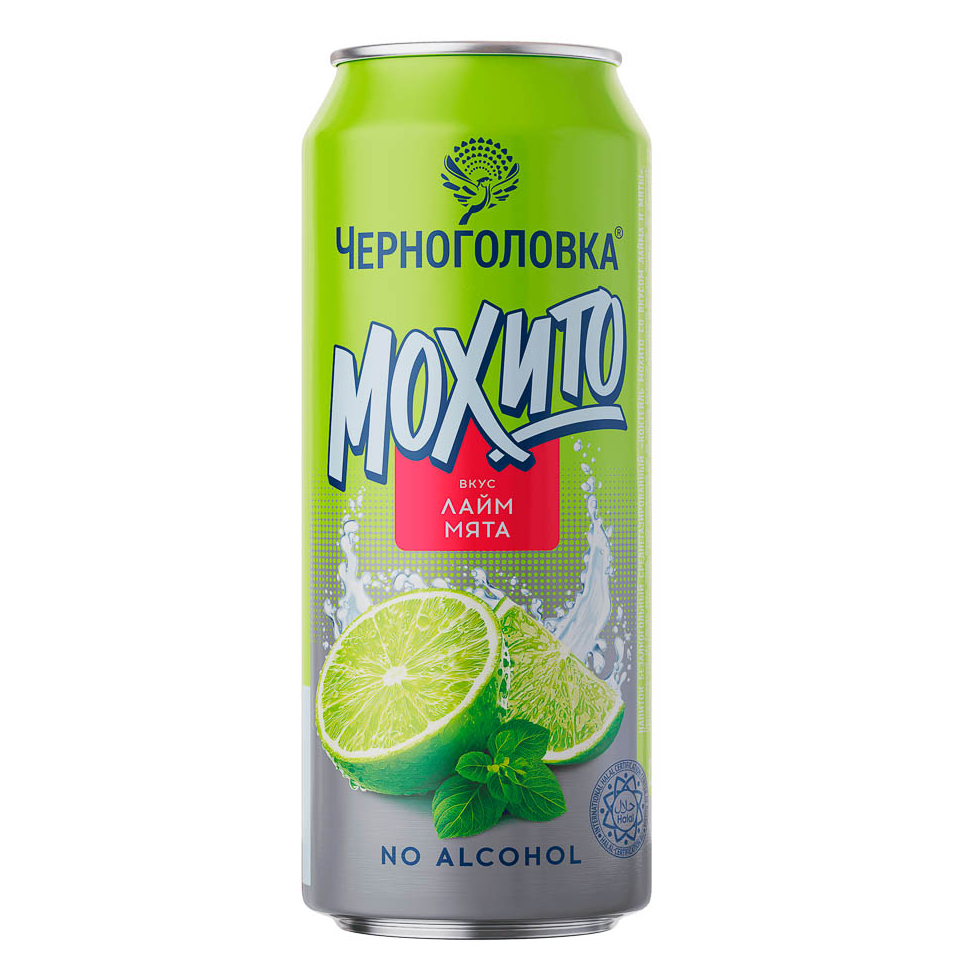 Напиток безалкогольный Черноголовка Mixes "Коктейль Мохито со вкусом лайма и мяты", 0,45 л ж/б, арт.№ 201-420