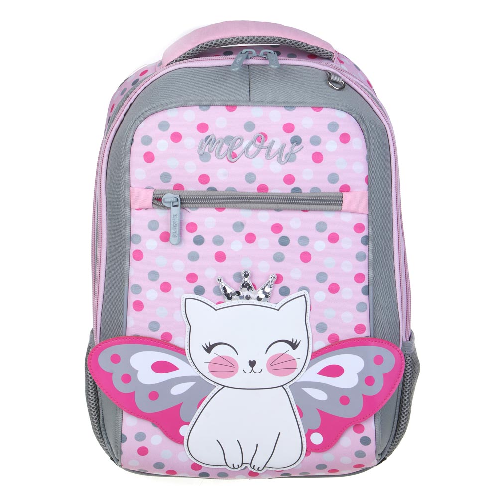 Котик с Крыльями Рюкзак шк.жесткий 39х30х15см, 2 отд., 3 карм., эрг.спинка, ручка, нашивка, вес<900г, арт.№ 254-003