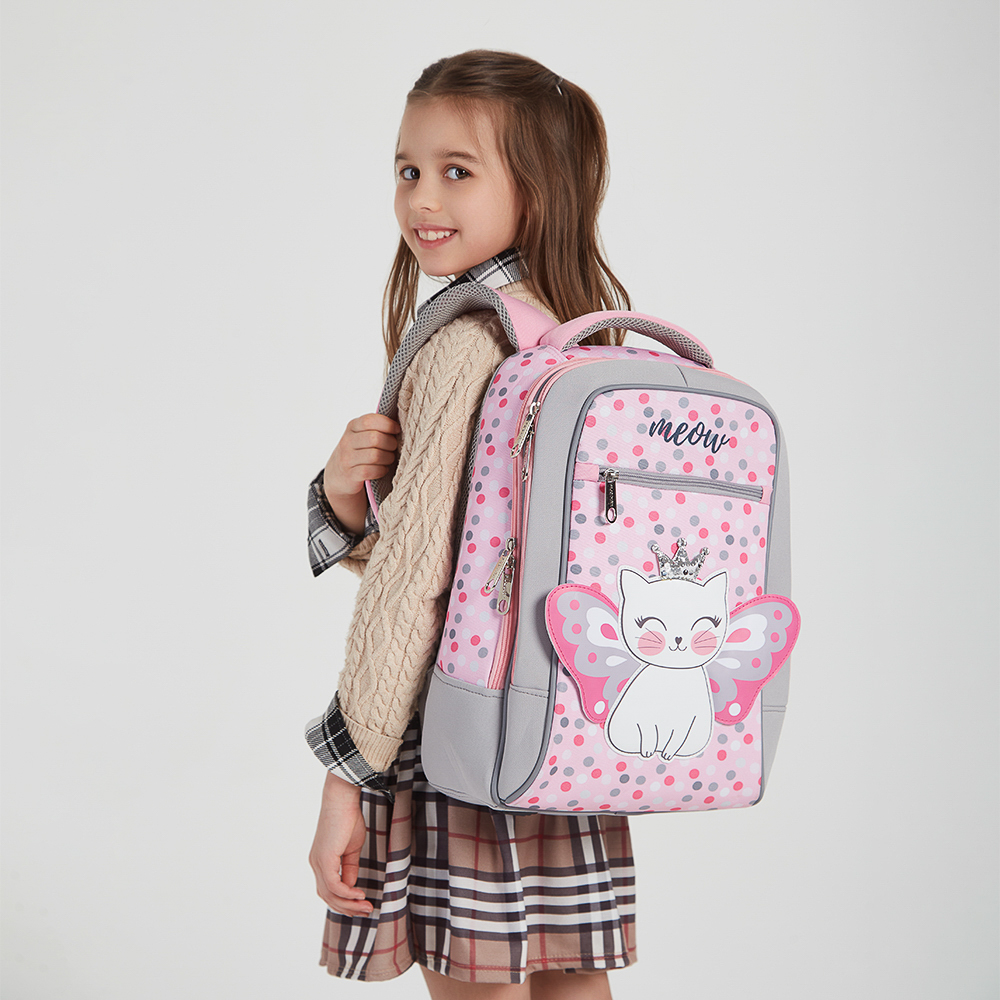 Котик с Крыльями Рюкзак шк.жесткий 39х30х15см, 2 отд., 3 карм., эрг.спинка, ручка, нашивка, вес<900г, арт.№ 254-003