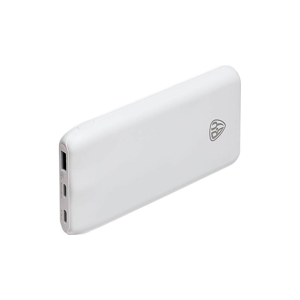 Аккумулятор мобильный BY 10000мАч, 1xUSB-A, 2xUSB-C, 20W, 3A, пластик, белый, арт.№ 031-155
