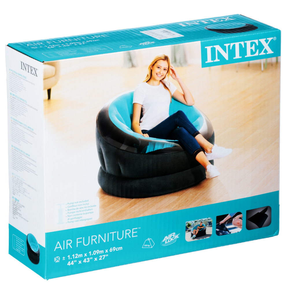 INTEX Кресло надувное EMPIRE, 112x109x69см, 3 цвета, 68582NP, арт.№ 044-011