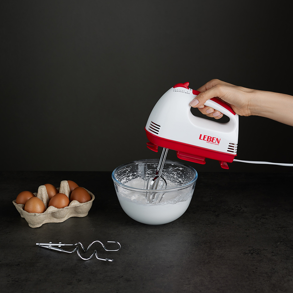 LEBEN Миксер кухонный 100Вт, 7 скоростей, 4 насадки с коробочкой, арт.№ 269-012
