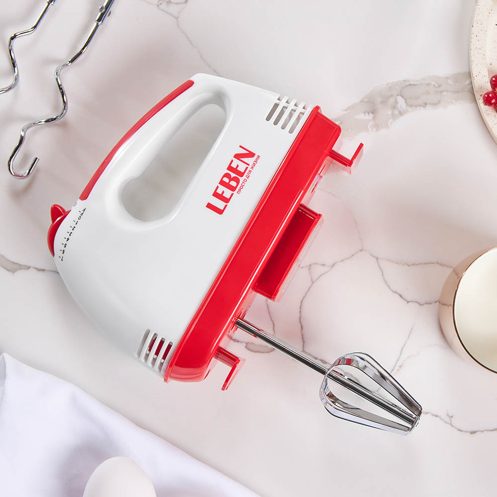 LEBEN Миксер кухонный 100Вт, 7 скоростей, 4 насадки с коробочкой, арт.№ 269-012