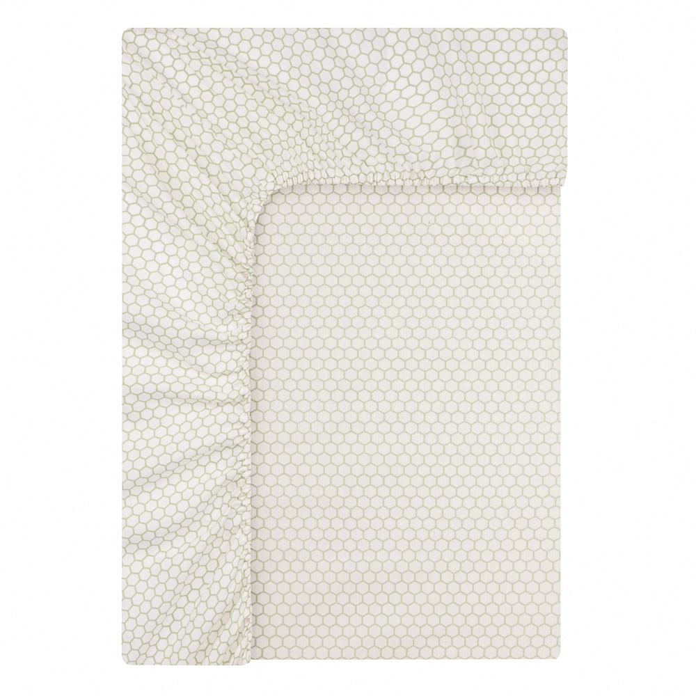 PROVANCE Эвкалипт Простыня на резинке 160х200х20см, 100% хлопок, поплин, зеленый, арт.№ 432-253