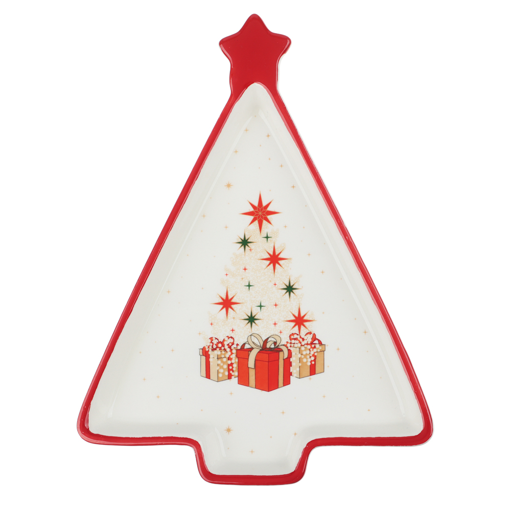 MILLIMI Щелкунчик Блюдо в форме ёлки, 21х16х2,5см, керамика, арт.№ 820-723
