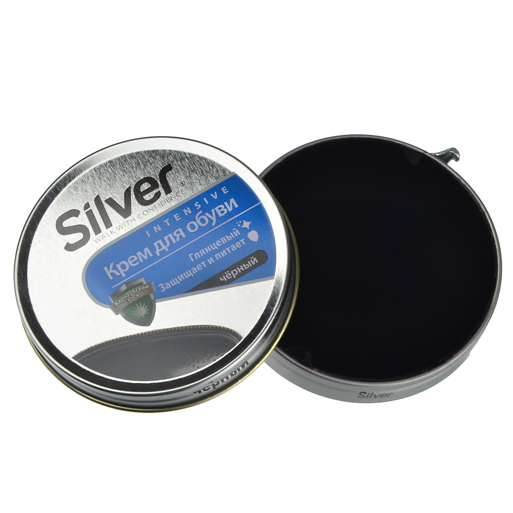 SILVER Крем для обуви черный в железной банке, 50 мл, арт.№ 459-139