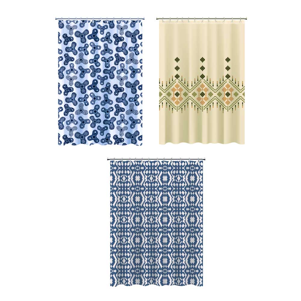 VETTA Шторка для ванной, ПЕВА, 75 г/м2, 180x200см, "Этнографика", 3 диз., арт.№ 461-324