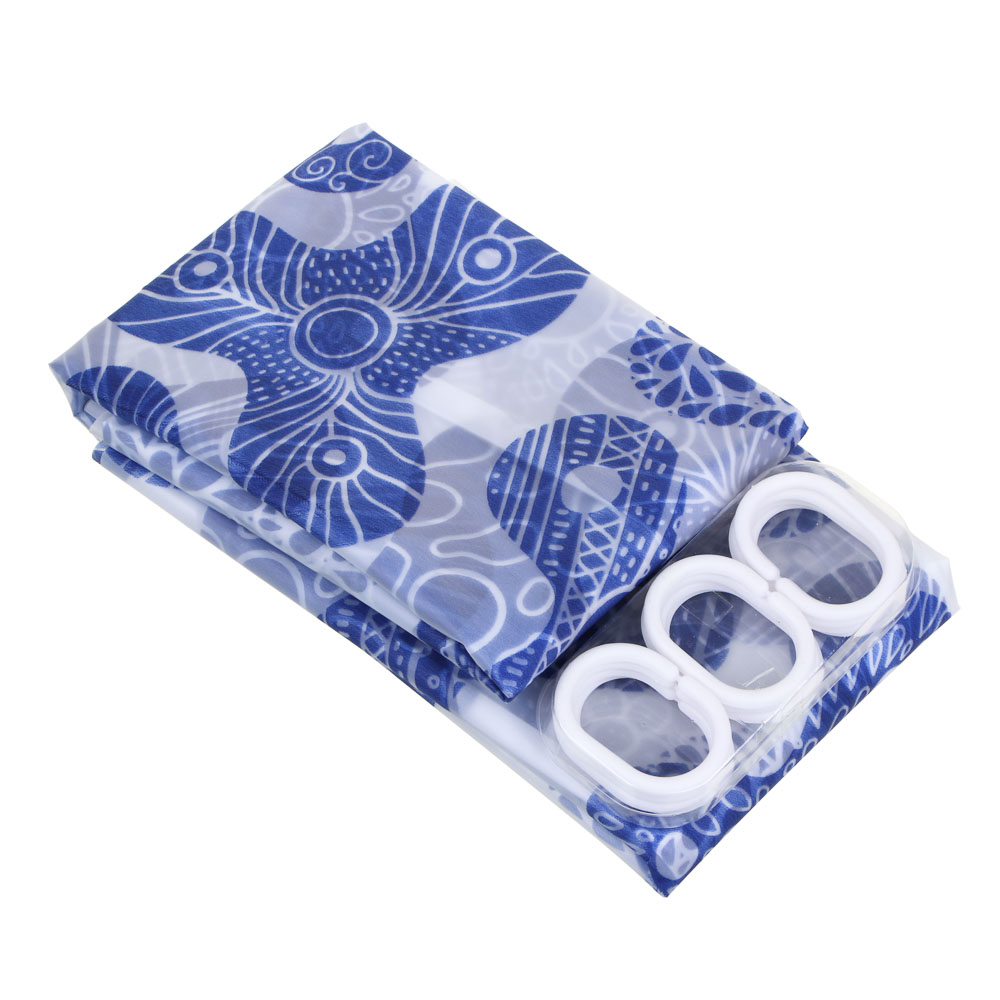 VETTA Шторка для ванной, ПЕВА, 75 г/м2, 180x200см, "Этнографика", 3 диз., арт.№ 461-324