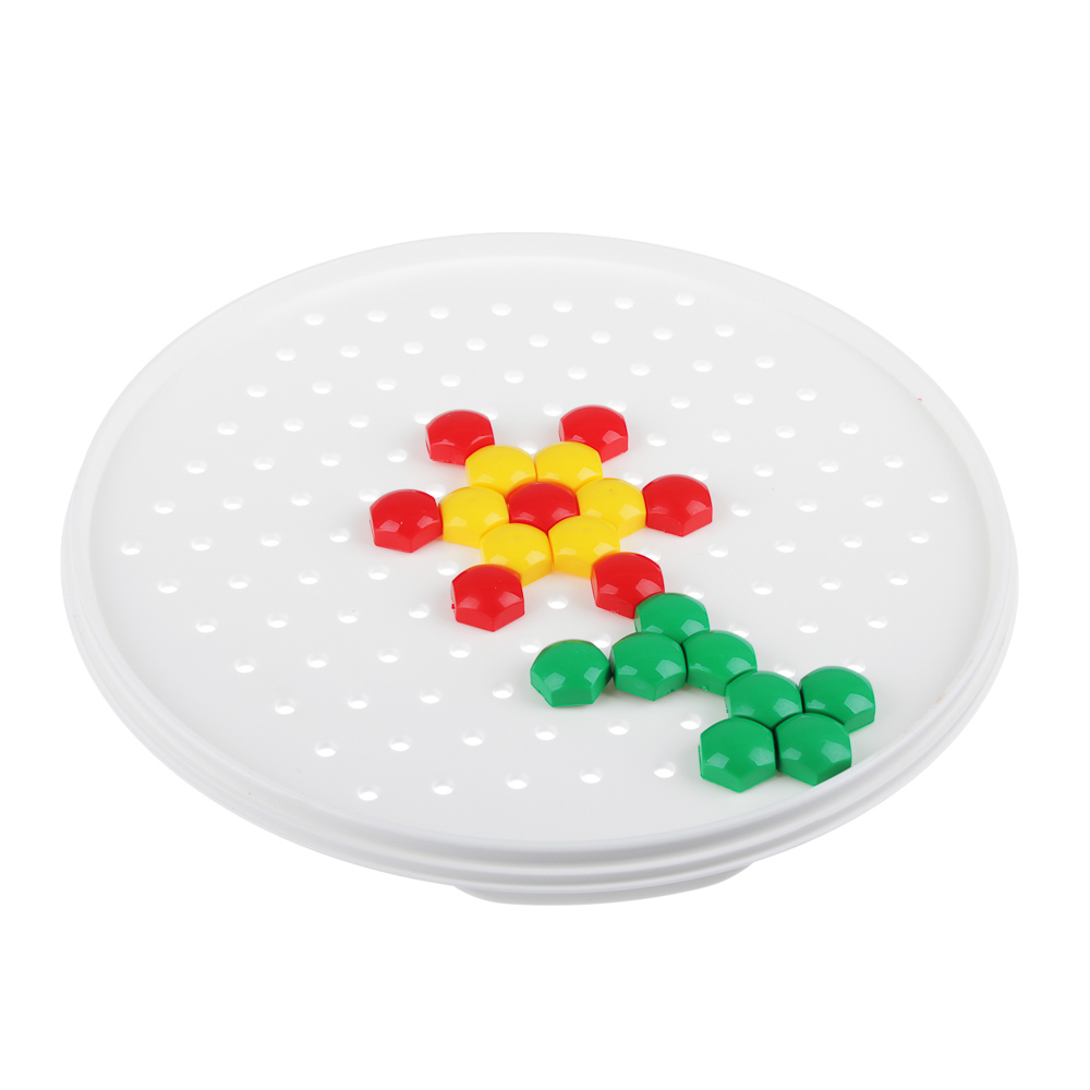 РЫЖИЙ КОТ Мозаика пластиковая, 110 шестигран.фишек 13мм, пластик, d18,5см, М-5656, арт.№ 272-178