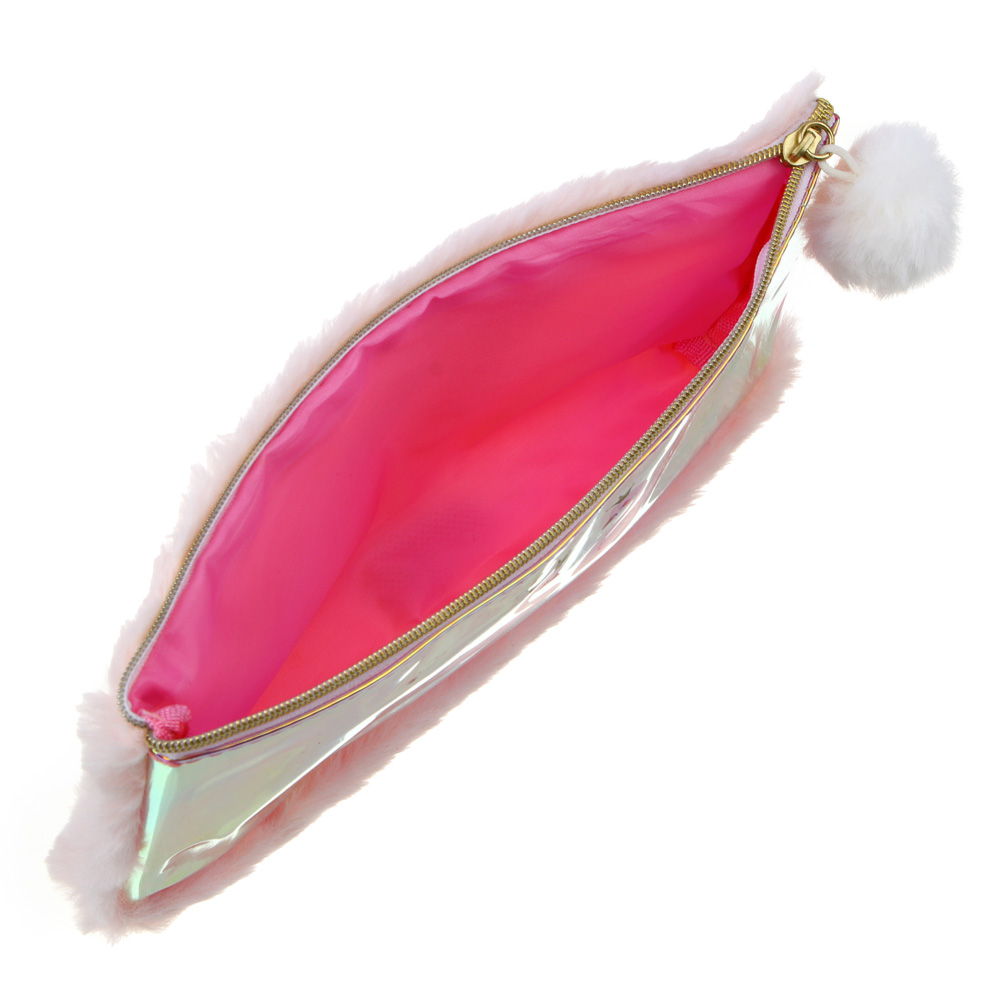 Пенал школьный плоский 22,5х14 см ЦАРЕВНА ЛЕБЕДЬ, ПВХ с эффектом "металлик", плюш, арт.№ 524-224