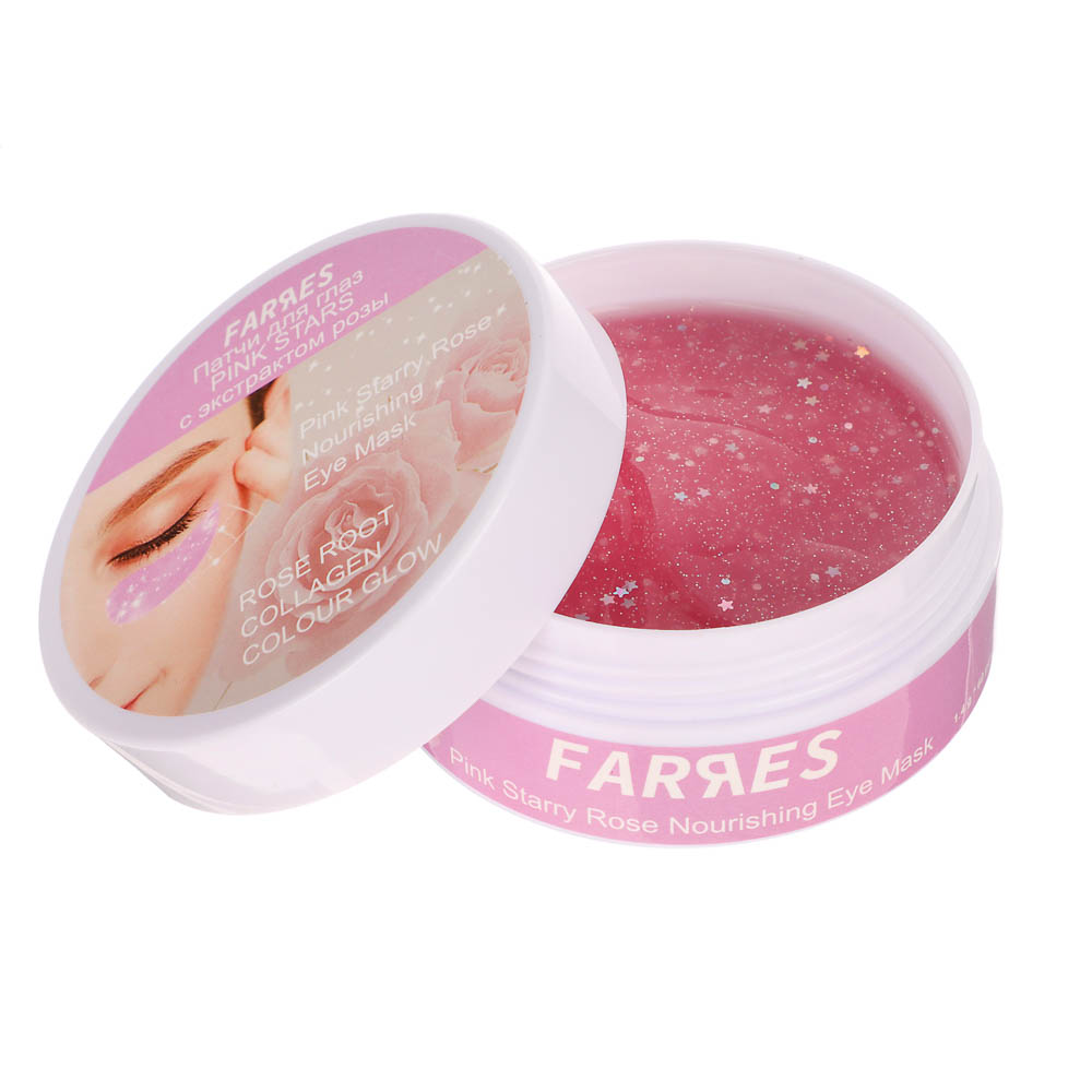 Патчи для глаз "Pink Stars" с экстрактом розы 60 шт тм Farres 90,0 г, арт.№ 330-623