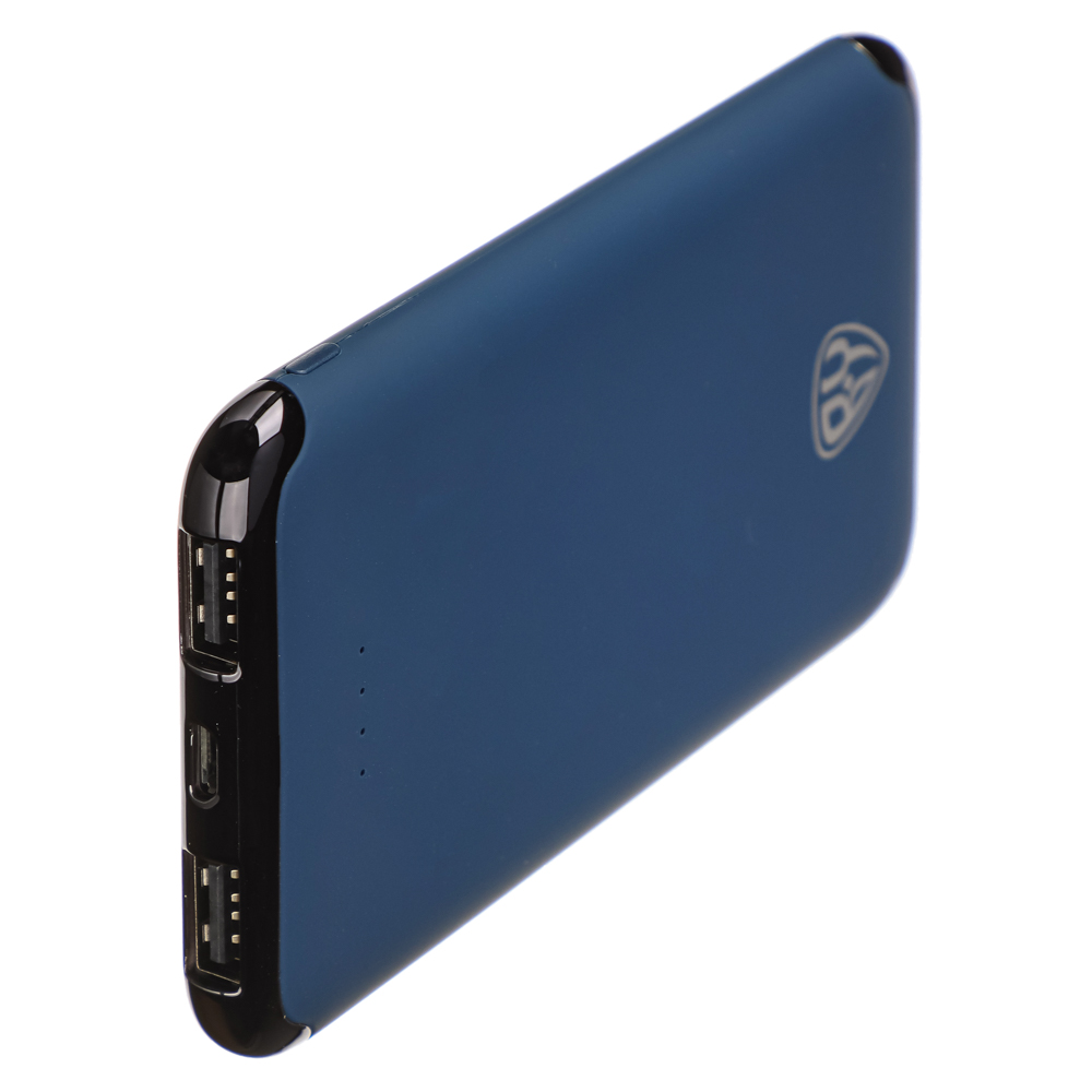 Аккумулятор мобильный BY 6000мАч, 2xUSB, 2А, покрытие Soft-touch, синий, арт.№ 031-002