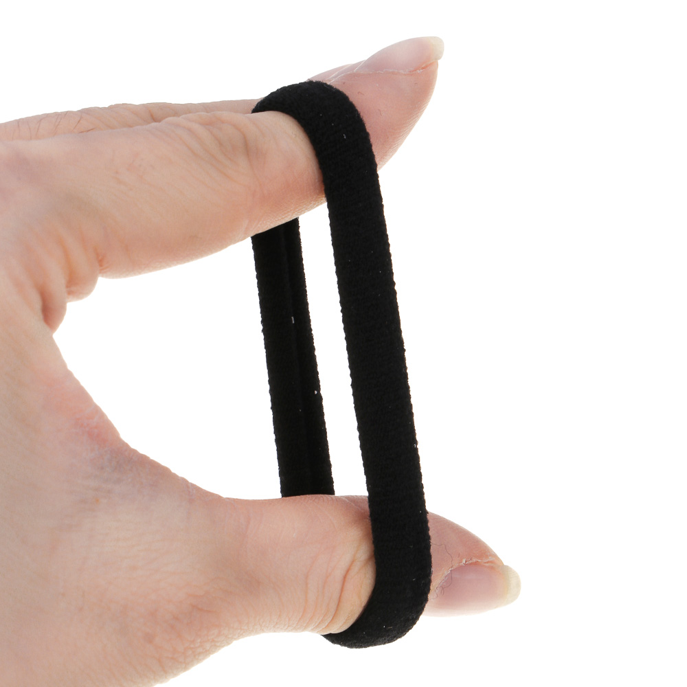 Резинки для волос ЮНИLOOK 6шт, d4см, полиэстер, черные, ACS-55, арт.№ 322-019