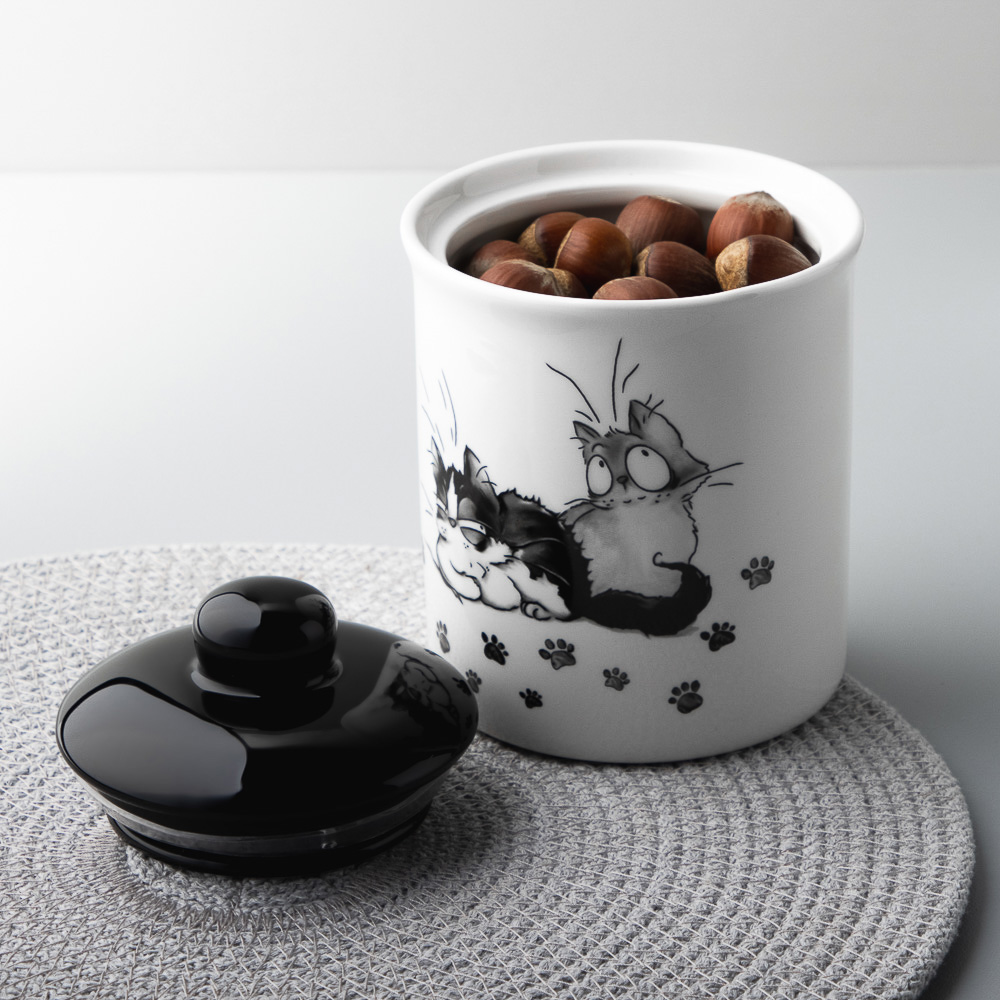 MILLIMI Озорные коты Банка для хранения, 550мл, 10х13см, керамика, арт.№ 824-498