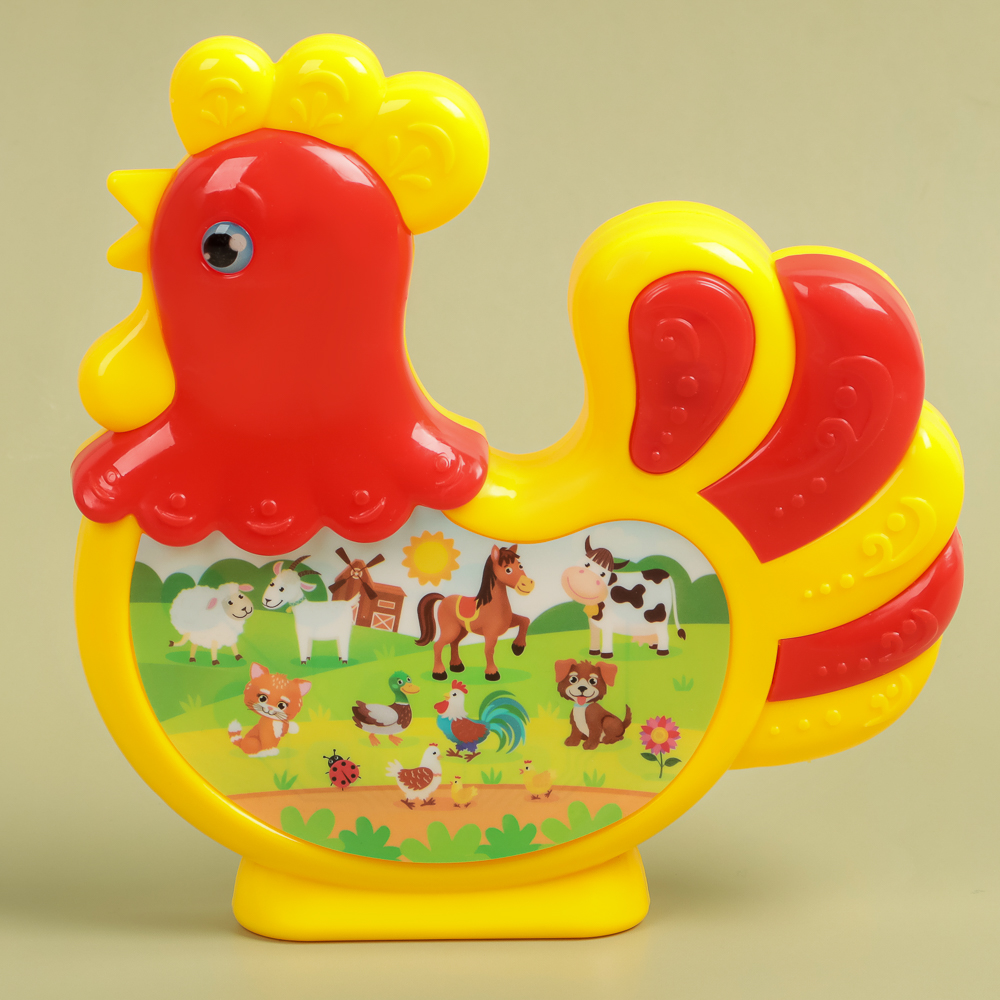 ИГРОЛЕНД Музыкальная игрушка "Петушок" пластик, звук, 23,6х20х1.5 см, арт.№ 272-812