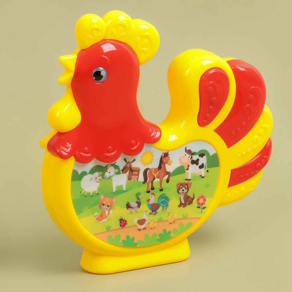 ИГРОЛЕНД Музыкальная игрушка "Петушок" пластик, звук, 23,6х20х1.5 см, арт.№ 272-812