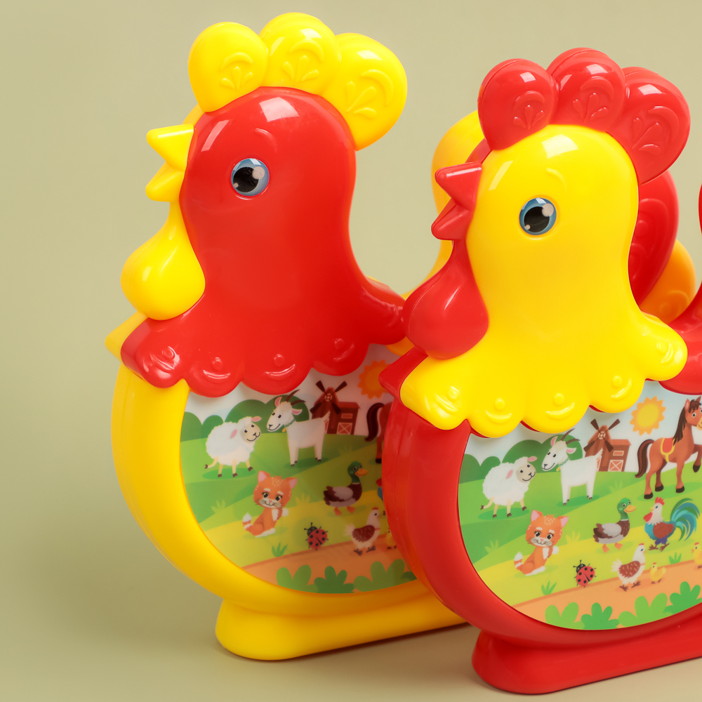 ИГРОЛЕНД Музыкальная игрушка "Петушок" пластик, звук, 23,6х20х1.5 см, арт.№ 272-812