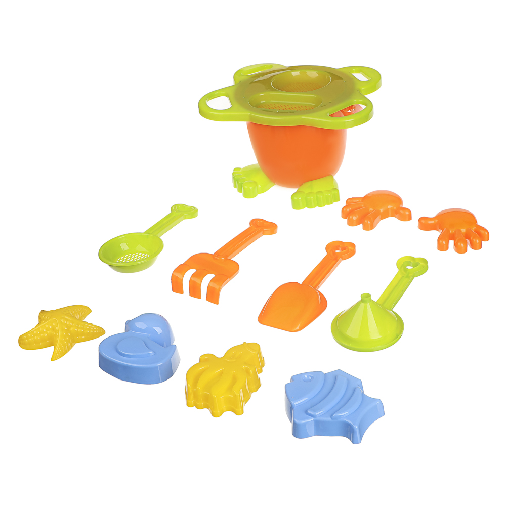 Набор для игры в песке "Дружок", ИГРОЛЕНД, 9 предметов, для детей 3+, арт.№ 430-136