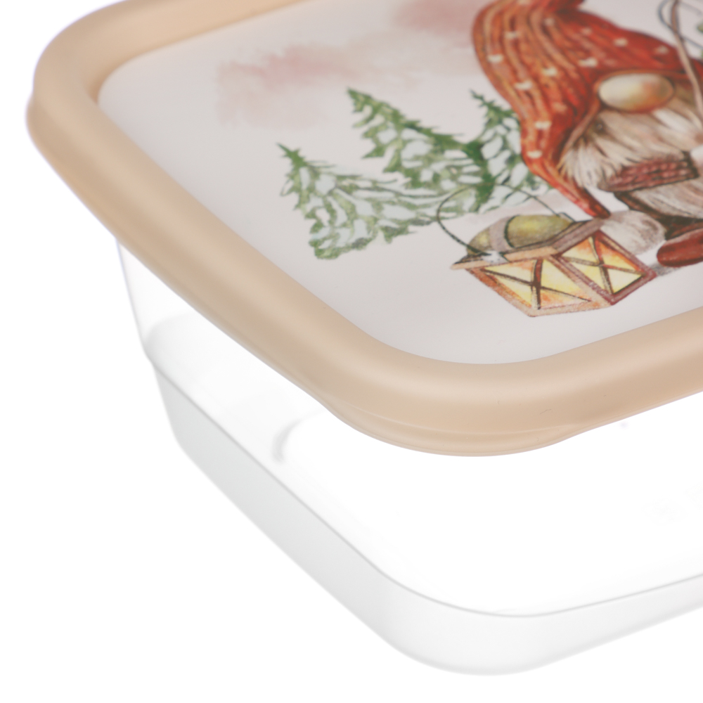 Шишки, Гном Контейнер для продуктов прямоугольный 0,85л, пластик, 2 дизайна, арт.№ 861-467