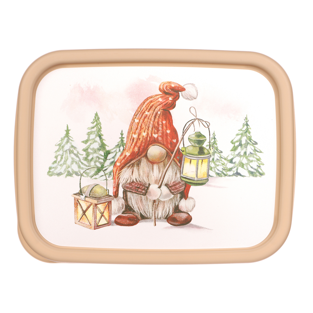 Шишки, Гном Контейнер для продуктов прямоугольный 0,85л, пластик, 2 дизайна, арт.№ 861-467