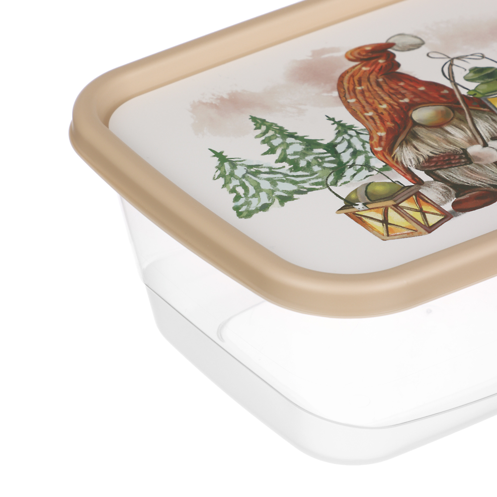 Шишки, Гном Контейнер для продуктов прямоугольный 1,5л, пластик, 2 дизайна, арт.№ 861-468