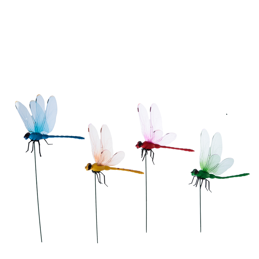 Фигурка на стержне 25см "Стрекоза", ПВХ, 13х9см, 4 цвета, арт.№ 153-077