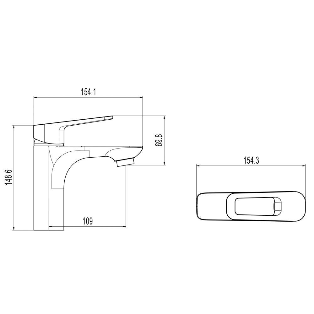 СоюзКран Смеситель для раковины, керам. картридж 35мм, черный, цинк, SК02-M137, арт.№ 567-105